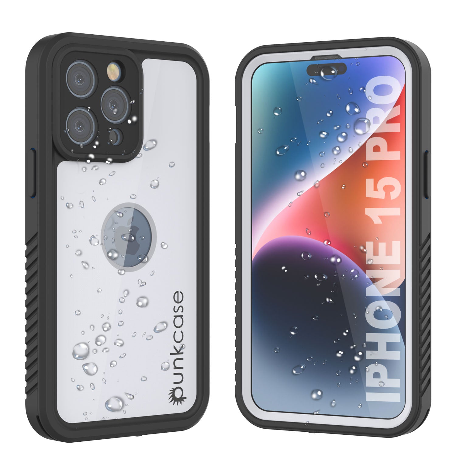 iPhone 15 Pro Waterproof IP68 Case, Punkcase [Teal] [StudStar Series] [Slim Fit]