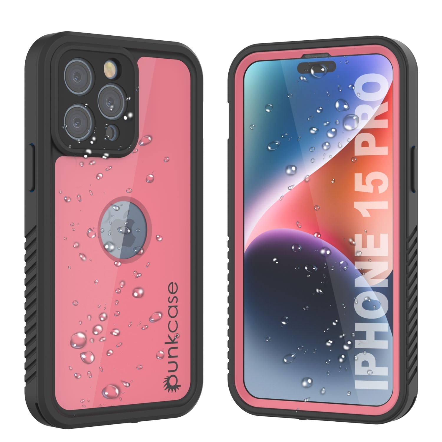 iPhone 16 Pro Waterproof IP68 Case, Punkcase [Pink] [StudStar Series] [Slim Fit] [Dirtproof]