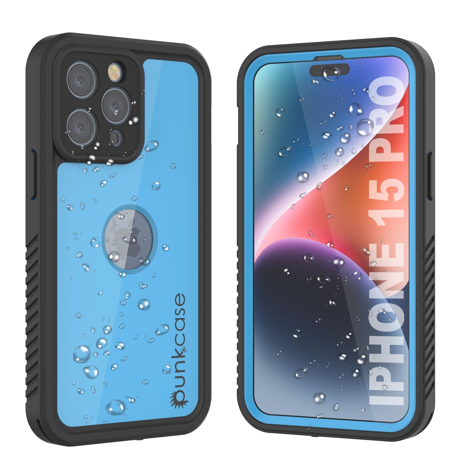 iPhone 15 Pro Waterproof IP68 Case, Punkcase [Clear] [StudStar Series] [Slim Fit] [Dirtproof]