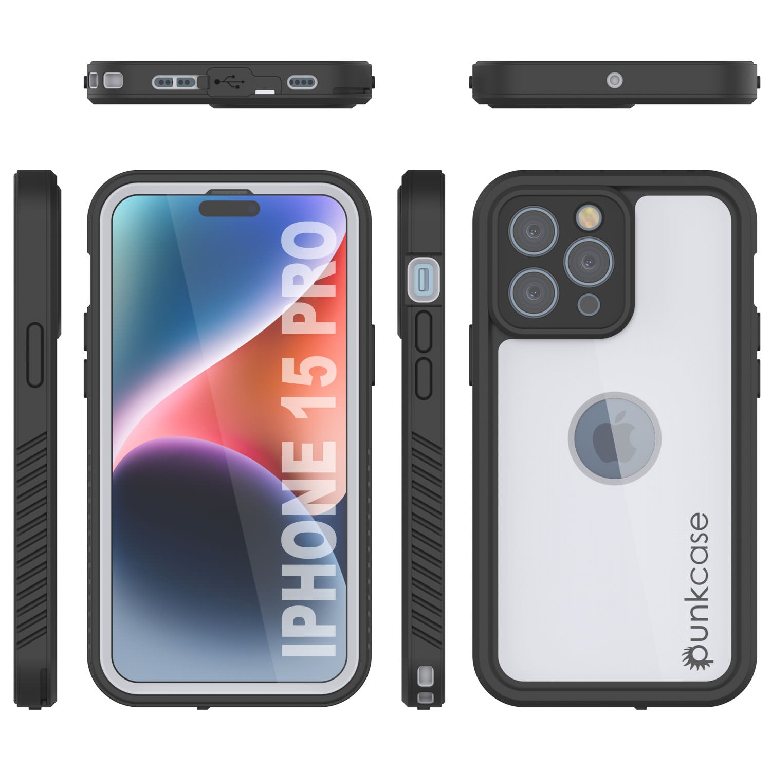 iPhone 16 Pro Waterproof IP68 Case, Punkcase [White] [StudStar Series] [Slim Fit] [Dirtproof]