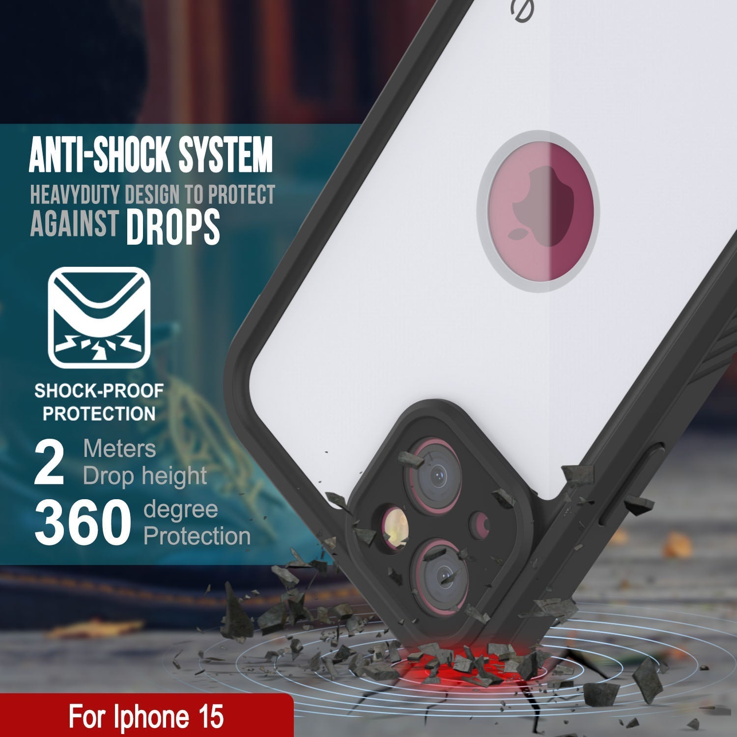 iPhone 16 Waterproof IP68 Case, Punkcase [White] [StudStar Series] [Slim Fit] [Dirtproof]