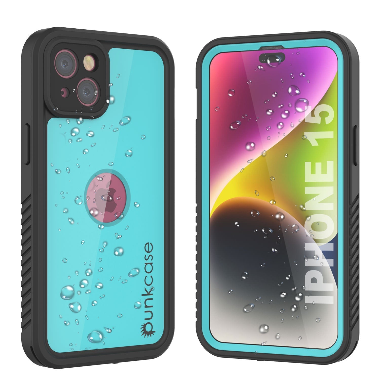 iPhone 15 Waterproof IP68 Case, Punkcase [Red] [StudStar Series] [Slim Fit]