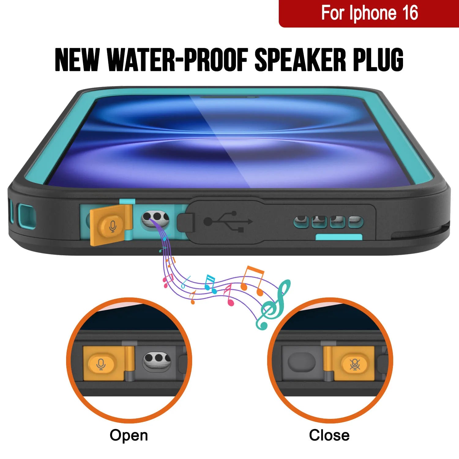 iPhone 16 Waterproof Case, Punkcase [Extreme Series] Armor Cover W/ Built In Screen Protector [Teal]