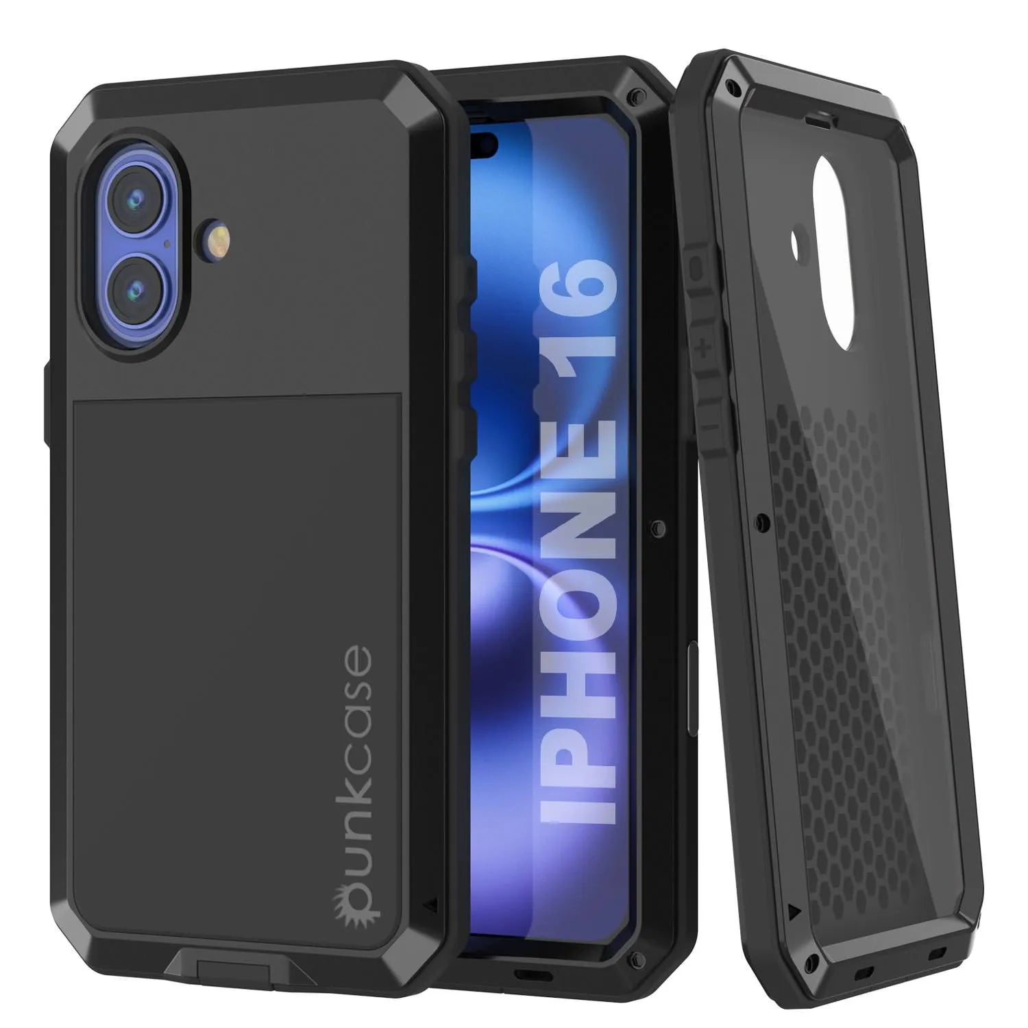 iPhone 16 Metal Case, Heavy Duty Military Grade Armor Cover [shock proof] Full Body Hard [Gold]