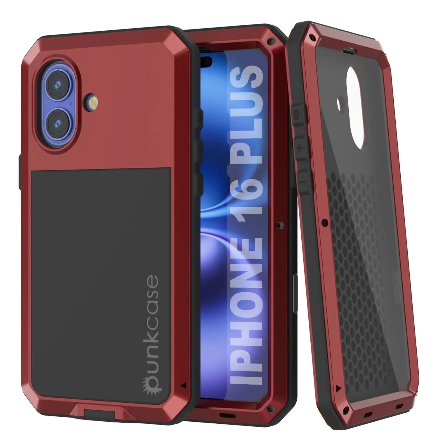 iPhone 16 Plus Metal Case, Heavy Duty Military Grade Armor Cover [shock proof] Full Body Hard [Silver]