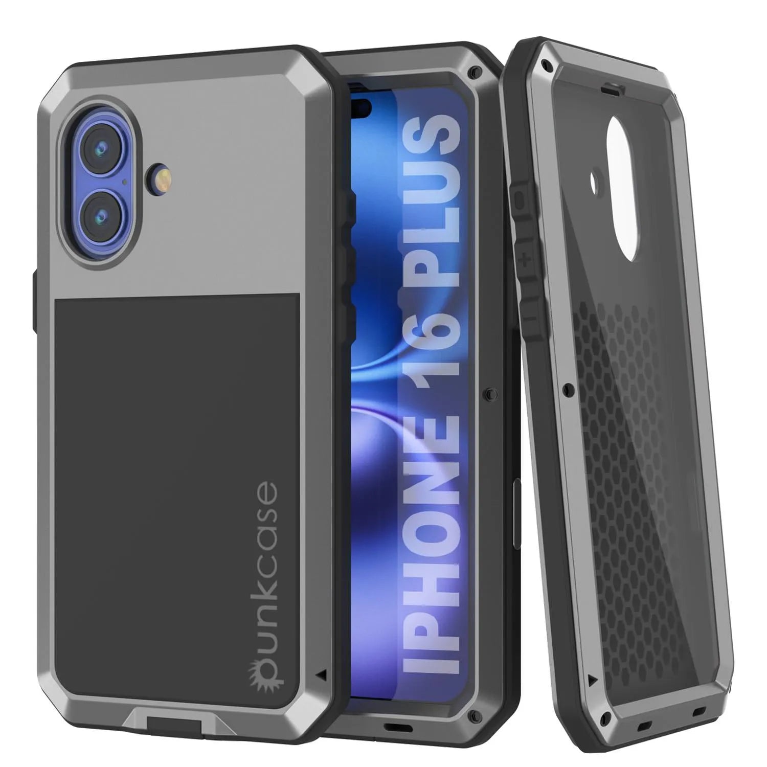 iPhone 16 Plus Metal Case, Heavy Duty Military Grade Armor Cover [shock proof] Full Body Hard [Dark Green]