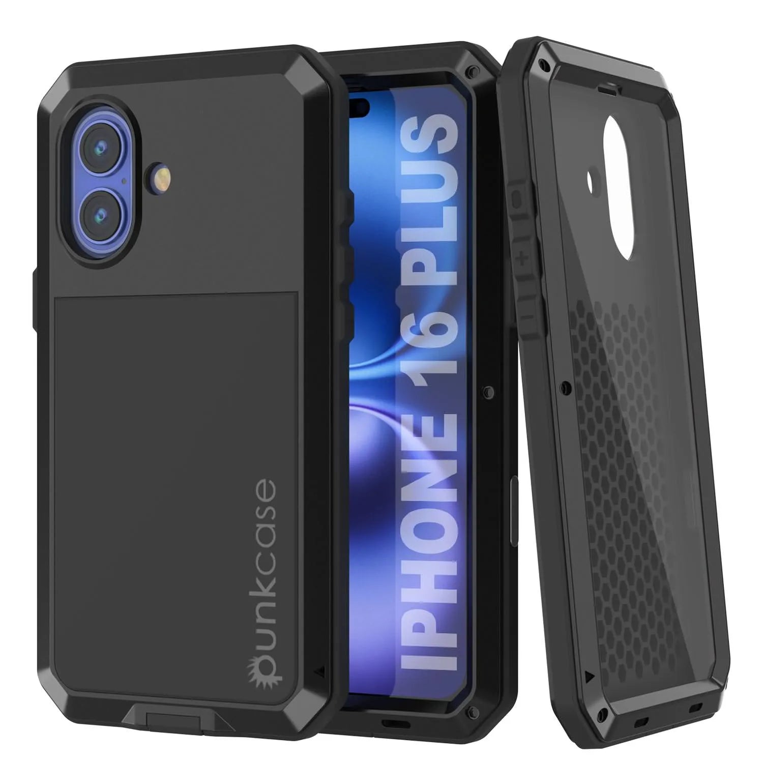 iPhone 16 Plus Metal Case, Heavy Duty Military Grade Armor Cover [shock proof] Full Body Hard [Silver]