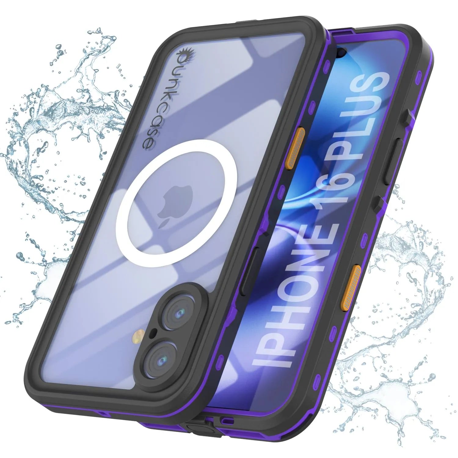 iPhone 16+ Plus Waterproof Case, Punkcase SpikeStar Purple Series | Thin Fit 6.6ft Underwater IP68