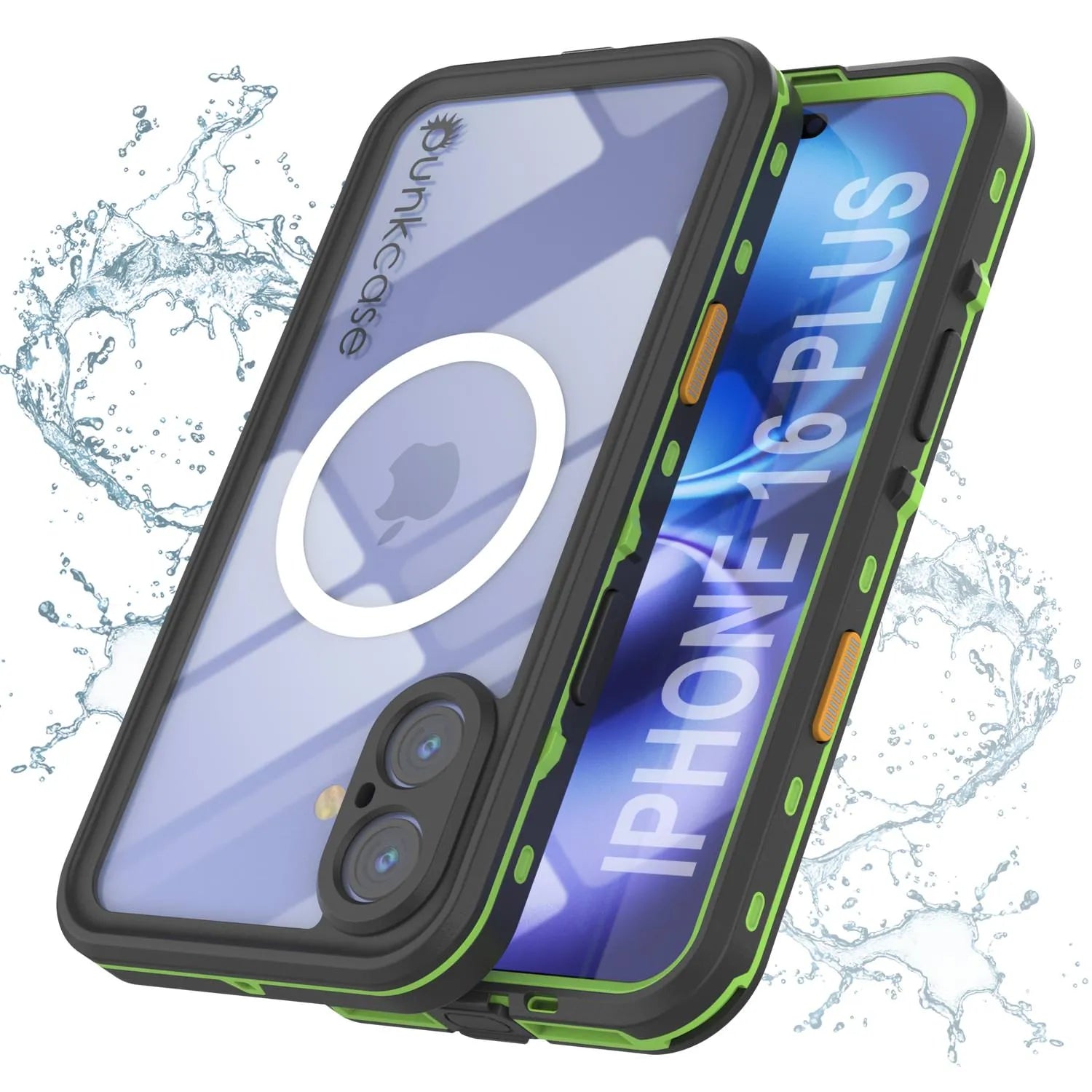 iPhone 16+ Plus Waterproof Case, Punkcase SpikeStar Light-Green Series | Thin Fit 6.6ft Underwater IP68