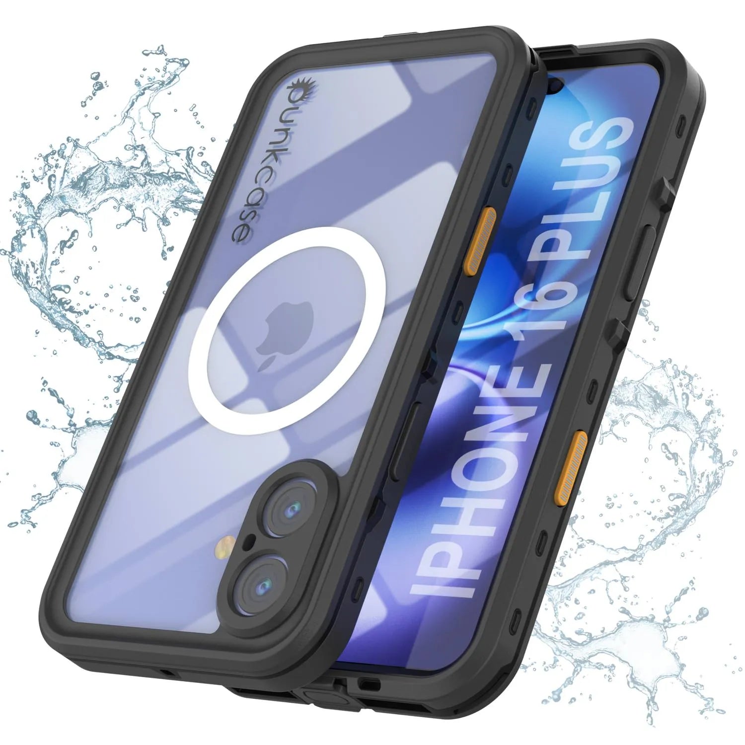 iPhone 16+ Plus Waterproof Case, Punkcase SpikeStar Black Series | Thin Fit 6.6ft Underwater IP68