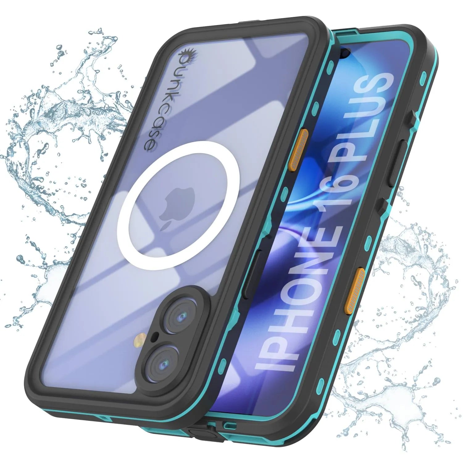 iPhone 16+ Plus Waterproof Case, Punkcase SpikeStar Teal Series | Thin Fit 6.6ft Underwater IP68