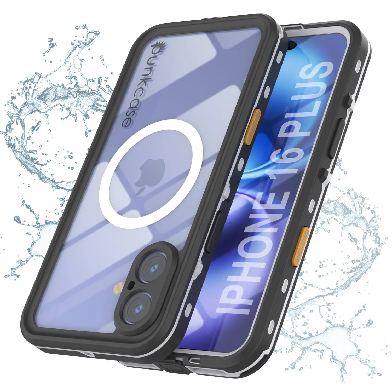 iPhone 16+ Plus Waterproof Case, Punkcase SpikeStar White Series | Thin Fit 6.6ft Underwater IP68