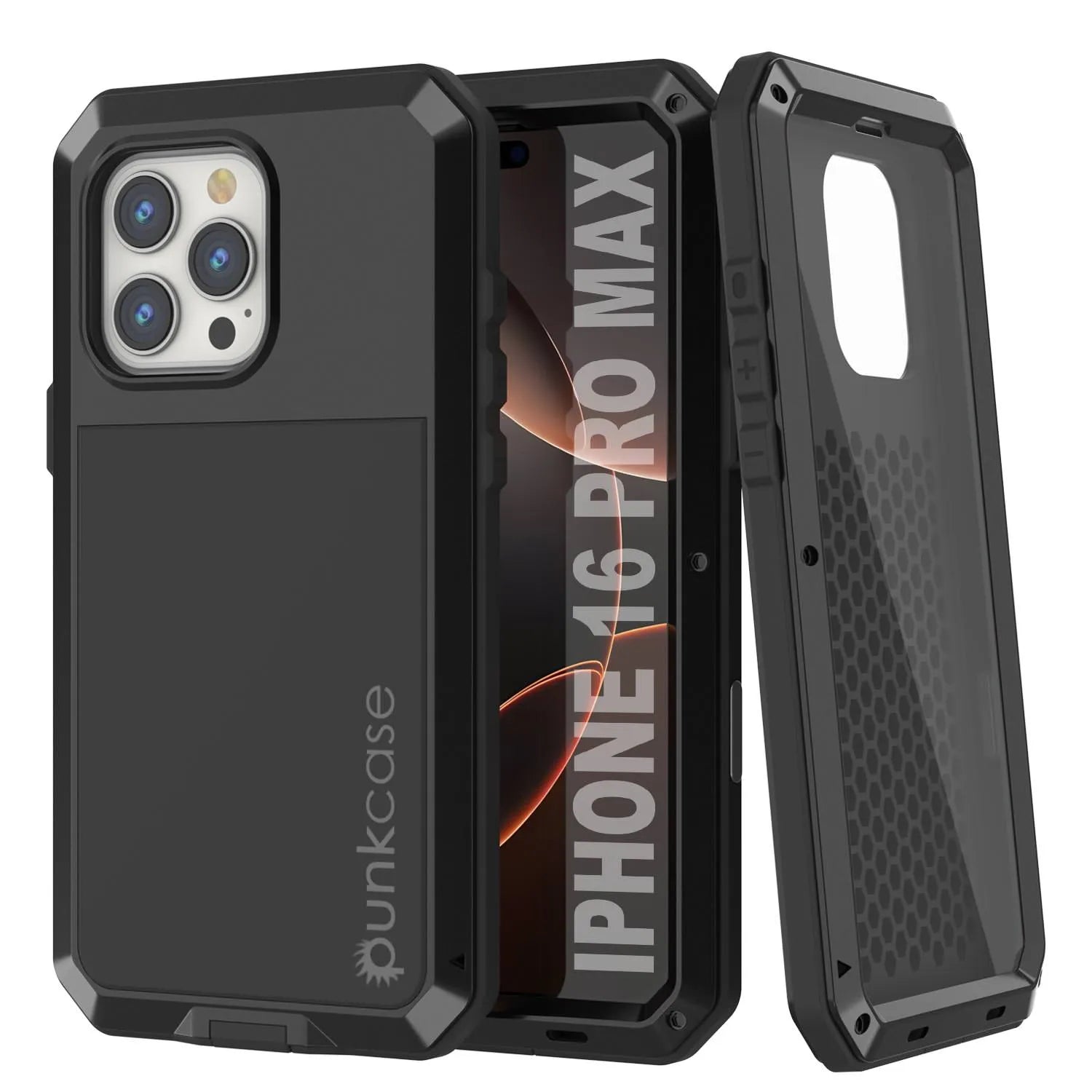 iPhone 16 Pro Max Metal Case, Heavy Duty Military Grade Armor Cover [shock proof] Full Body Hard [Black]