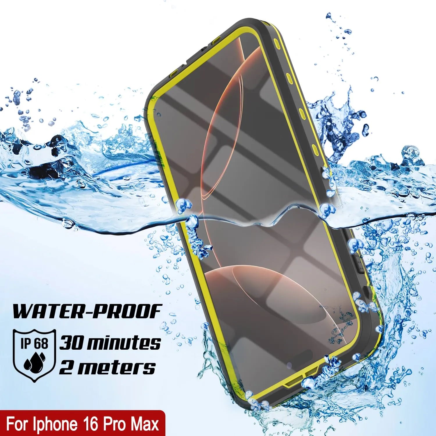 iPhone 16 Pro Max Waterproof Case, Punkcase SpikeStar Orange Series | Thin Fit 6.6ft Underwater IP68