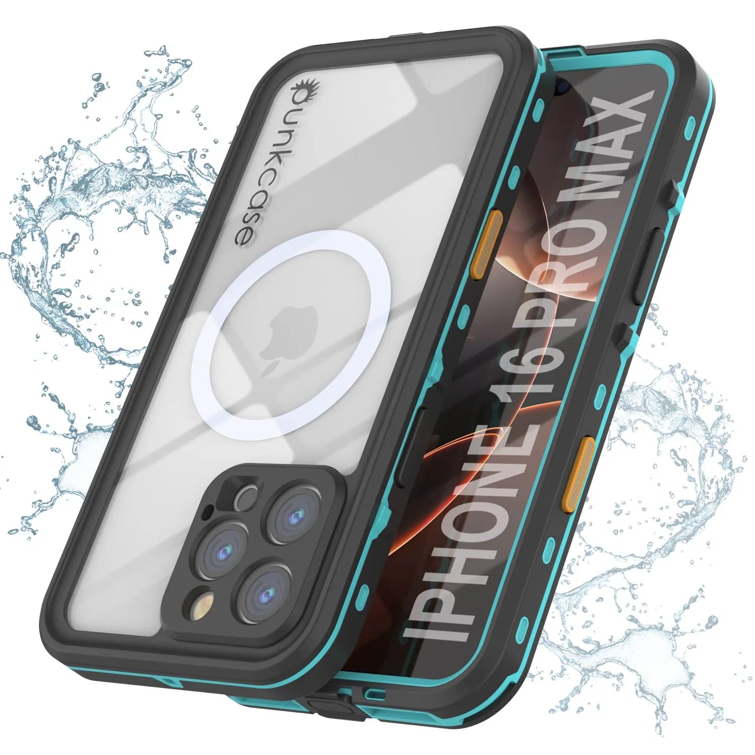 iPhone 16 Pro Max Waterproof Case, Punkcase SpikeStar Teal Series | Thin Fit 6.6ft Underwater IP68