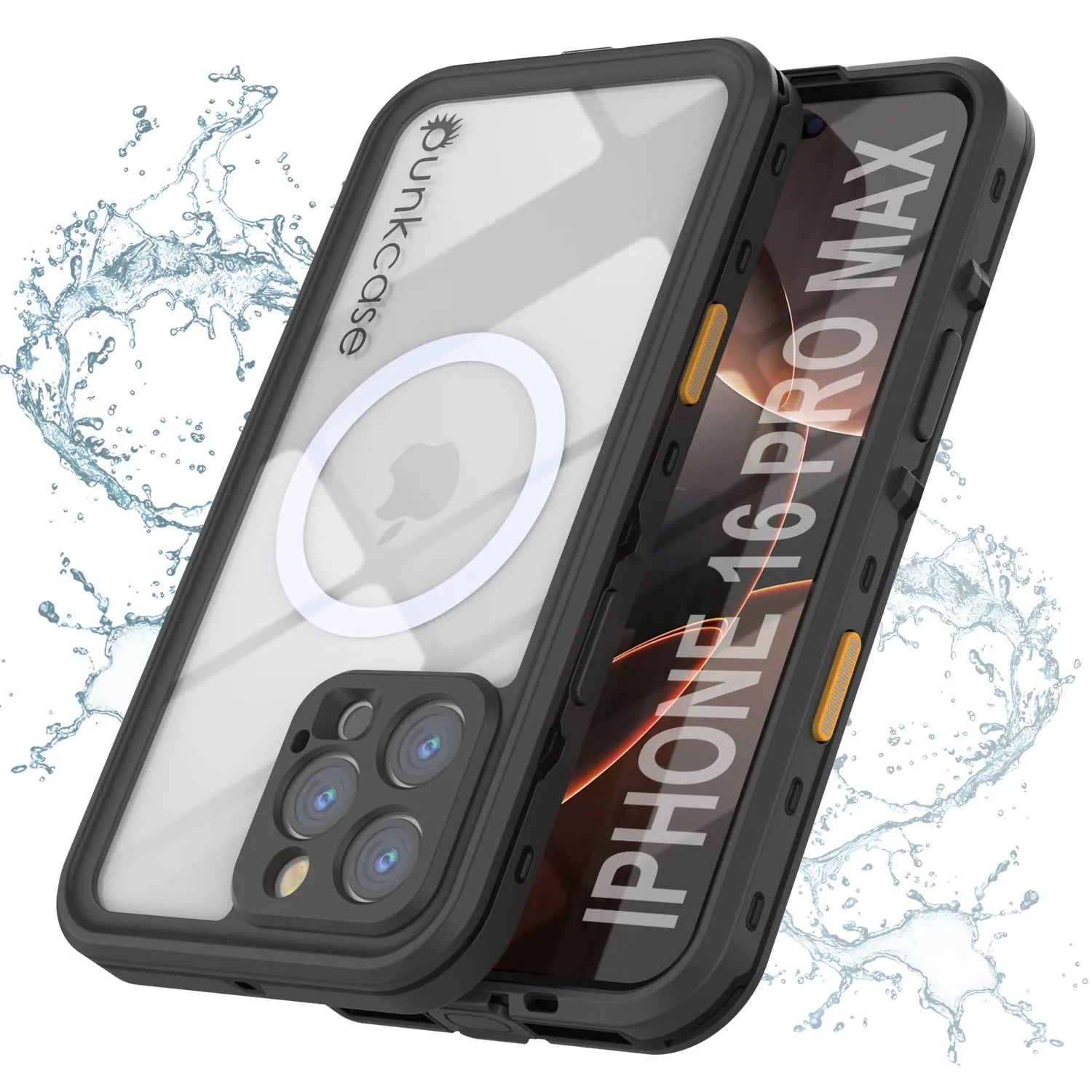 iPhone 16 Pro Max Waterproof Case, Punkcase SpikeStar Black Series | Thin Fit 6.6ft Underwater IP68