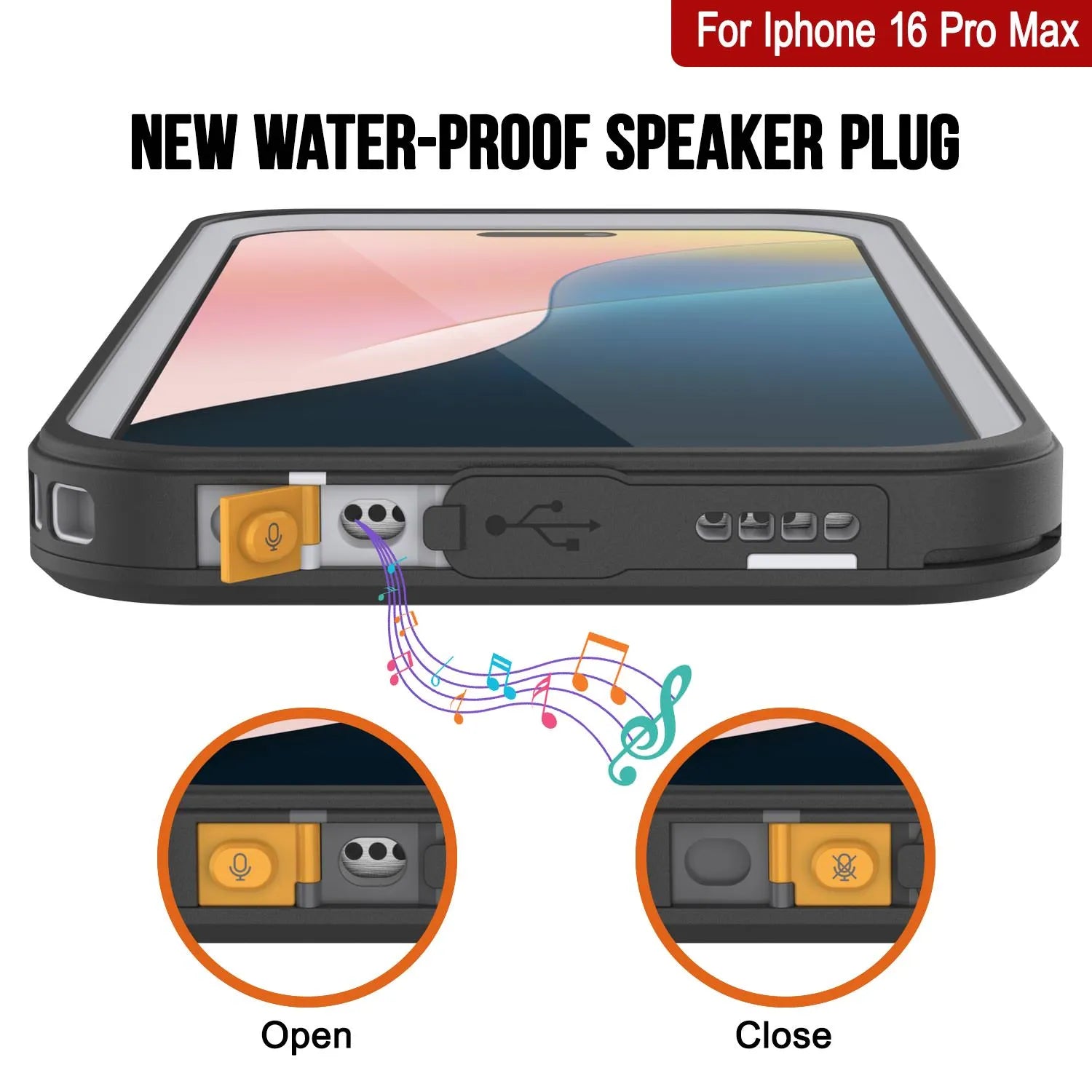 iPhone 16 Pro Max Waterproof Case, Punkcase [Extreme Mag Series] Armor Cover W/ Built In Screen Protector [White]