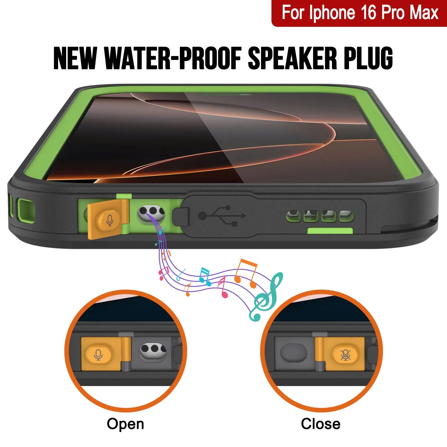 Products iPhone 16 Pro Max Waterproof Case, Punkcase [Extreme Series] Armor Cover W/ Built In Screen Protector [Light Green]