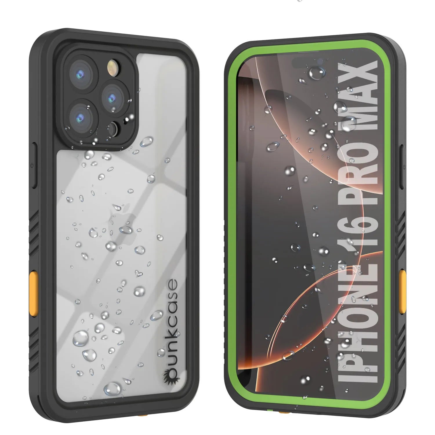 iPhone 16 Pro Max Waterproof Case, Punkcase [Extreme Series] Armor Cover W/ Built In Screen Protector [Yellow]