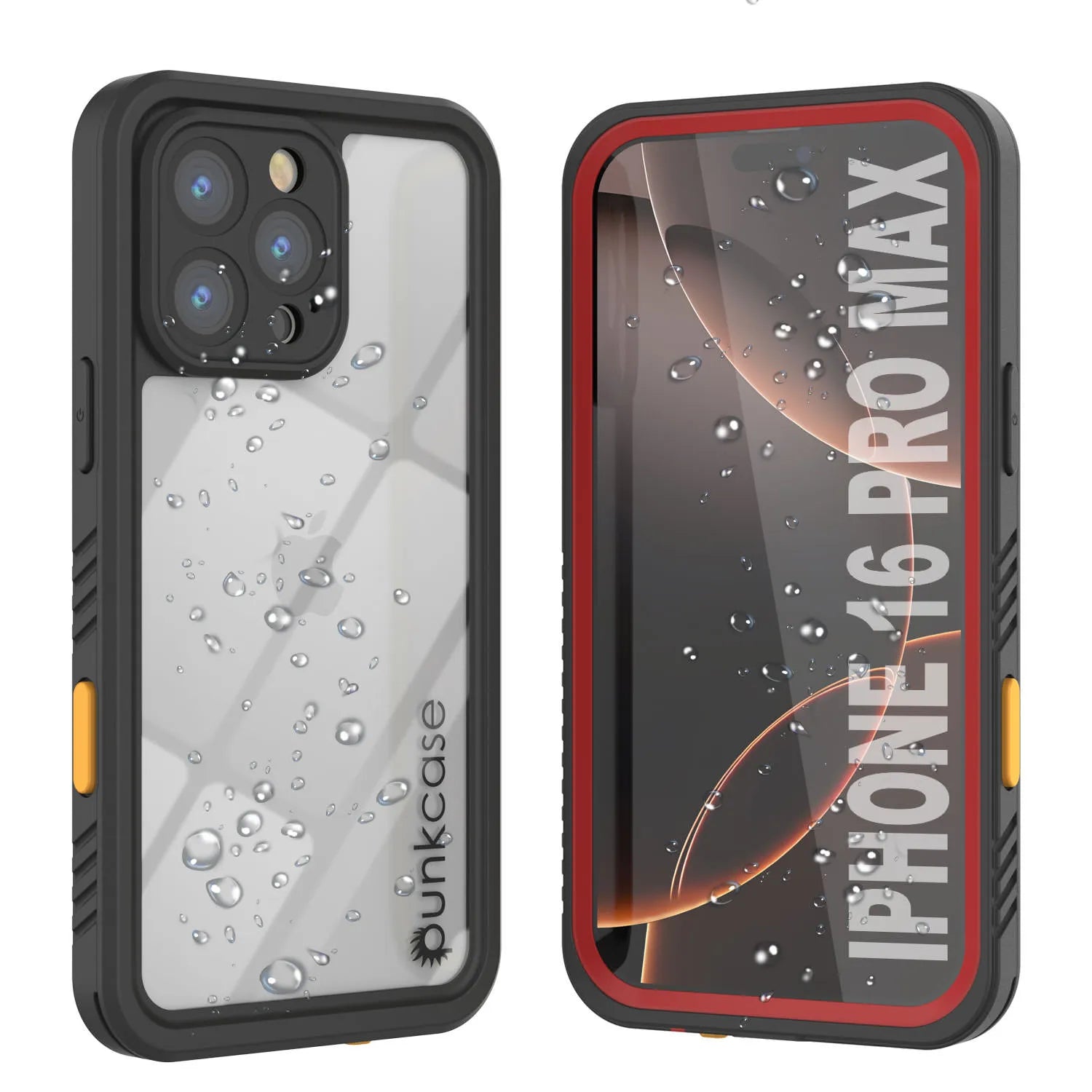 iPhone 16 Pro Max Waterproof Case, Punkcase [Extreme Series] Armor Cover W/ Built In Screen Protector [Red]