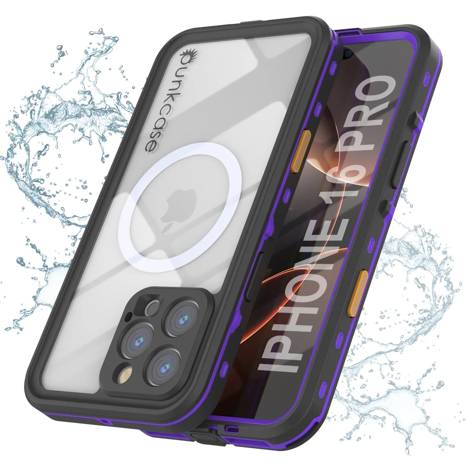 iPhone 16 Pro Waterproof Case, Punkcase SpikeStar Purple Series | Thin Fit 6.6ft Underwater IP68