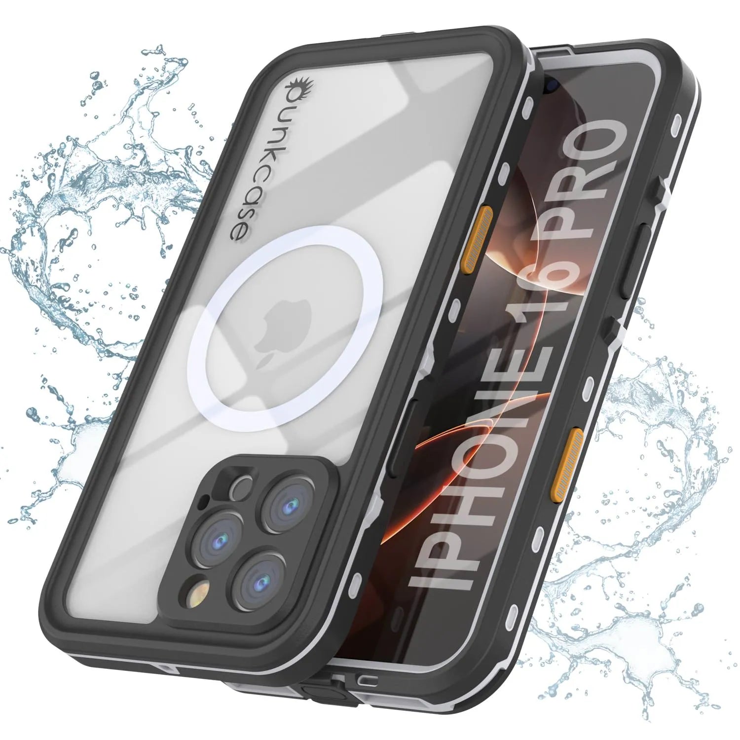 iPhone 16 Pro Waterproof Case, Punkcase SpikeStar White Series | Thin Fit 6.6ft Underwater IP68