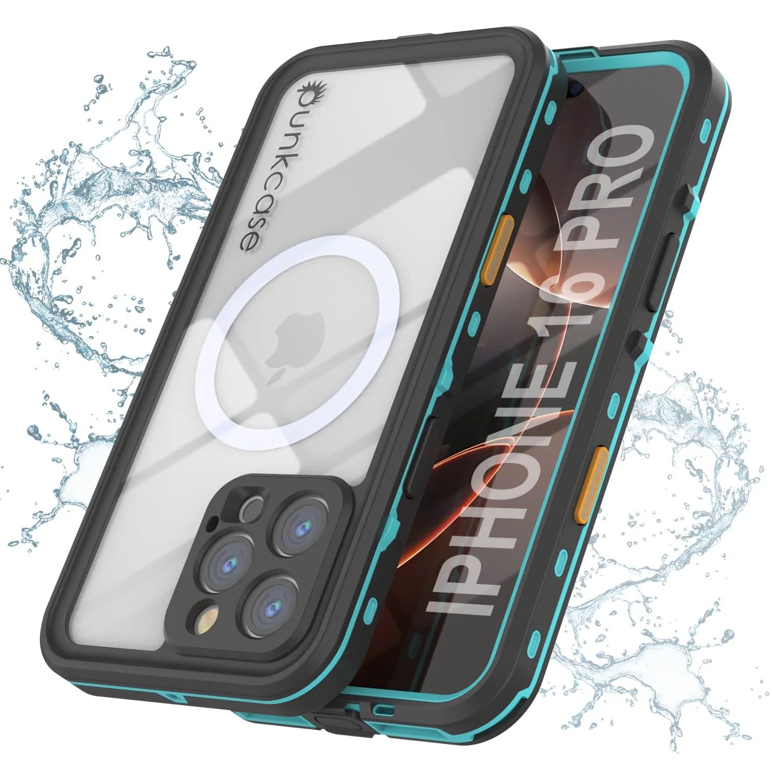 iPhone 16 Pro Waterproof Case, Punkcase SpikeStar Teal Series | Thin Fit 6.6ft Underwater IP68