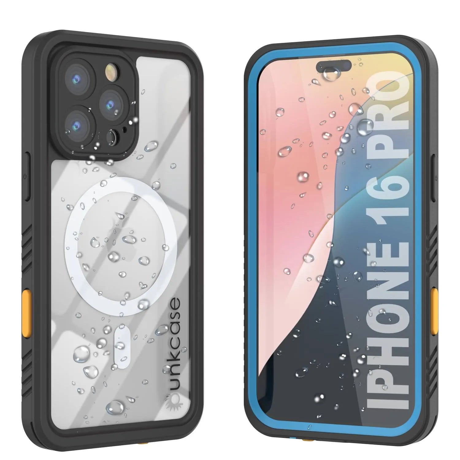 iPhone 16 Pro Waterproof Case, Punkcase [Extreme Mag Series] Armor Cover W/ Built In Screen Protector [White]