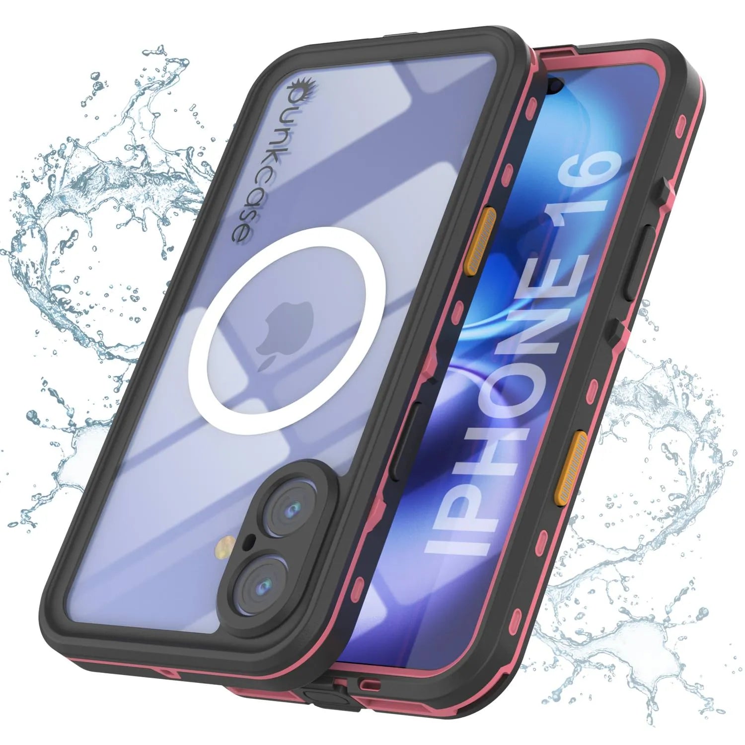 iPhone 16 Waterproof Case, Punkcase SpikeStar Pink Series | Thin Fit 6.6ft Underwater IP68