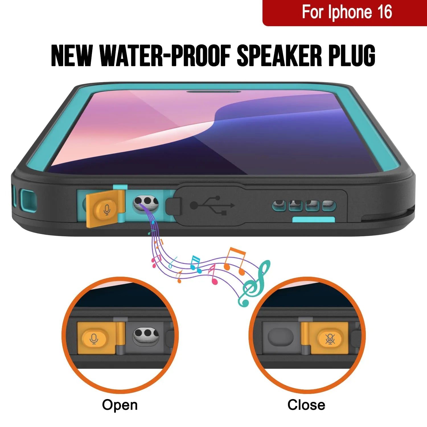 iPhone 16  Waterproof Case, Punkcase [Extreme Mag Series] Armor Cover W/ Built In Screen Protector [Teal]