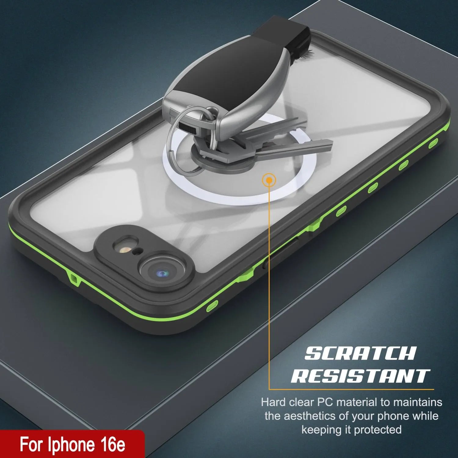 iPhone 16e Waterproof IP68 Case, Punkcase [Light green] [StudStar Series] [Slim Fit] [Dirtproof]