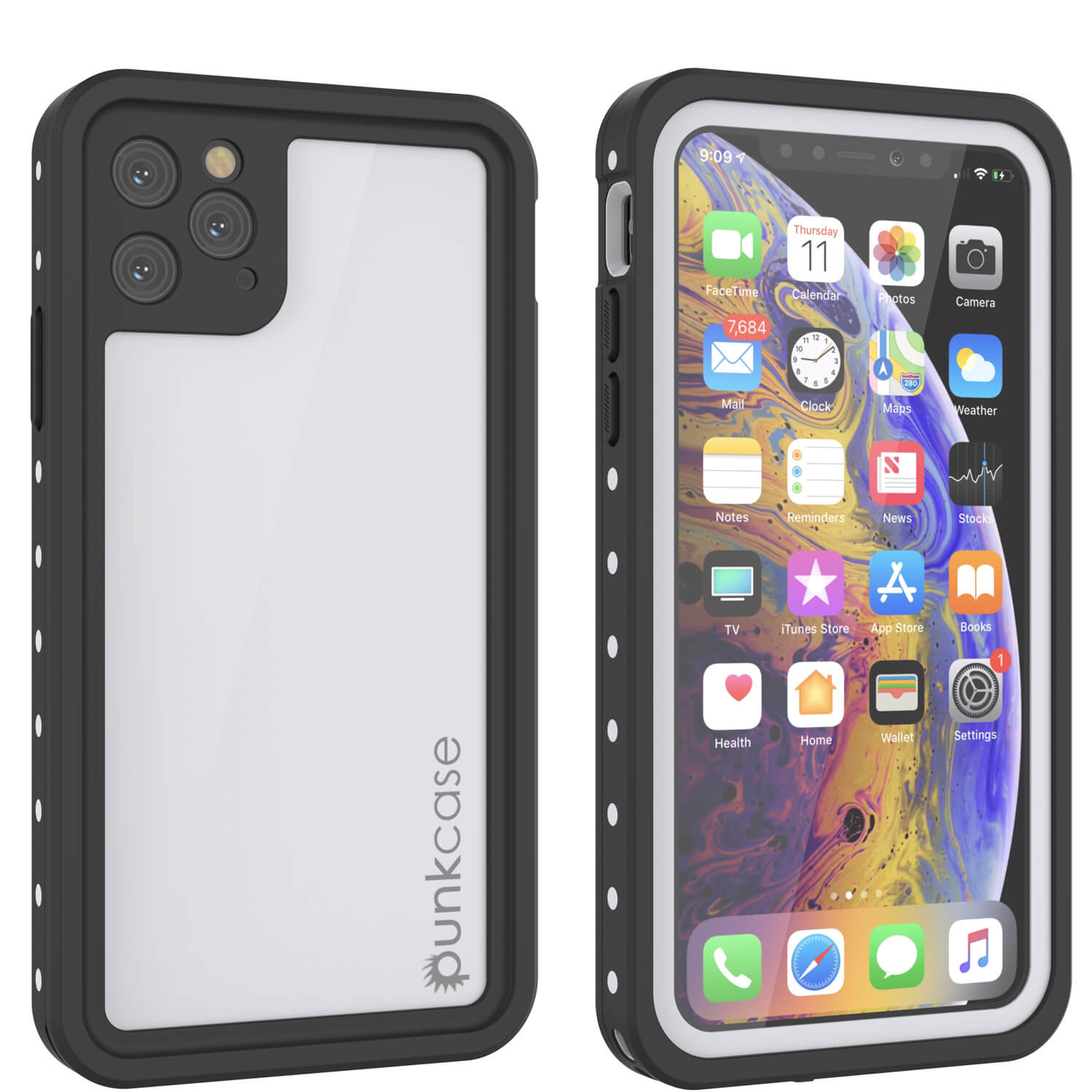 iPhone 11 Pro Waterproof IP68 Case, Punkcase [Black] [StudStar Series] [Slim Fit]