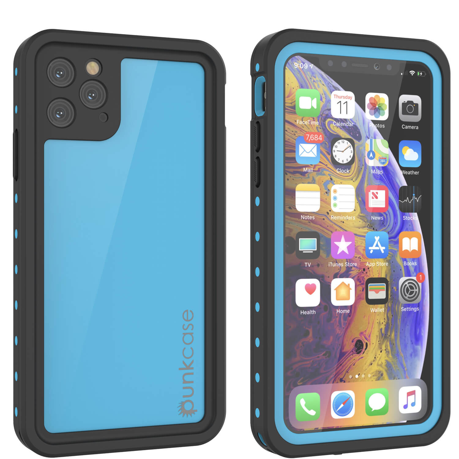 iPhone 11 Pro Max Waterproof IP68 Case, Punkcase [Clear] [StudStar Series] [Slim Fit] [Dirtproof]