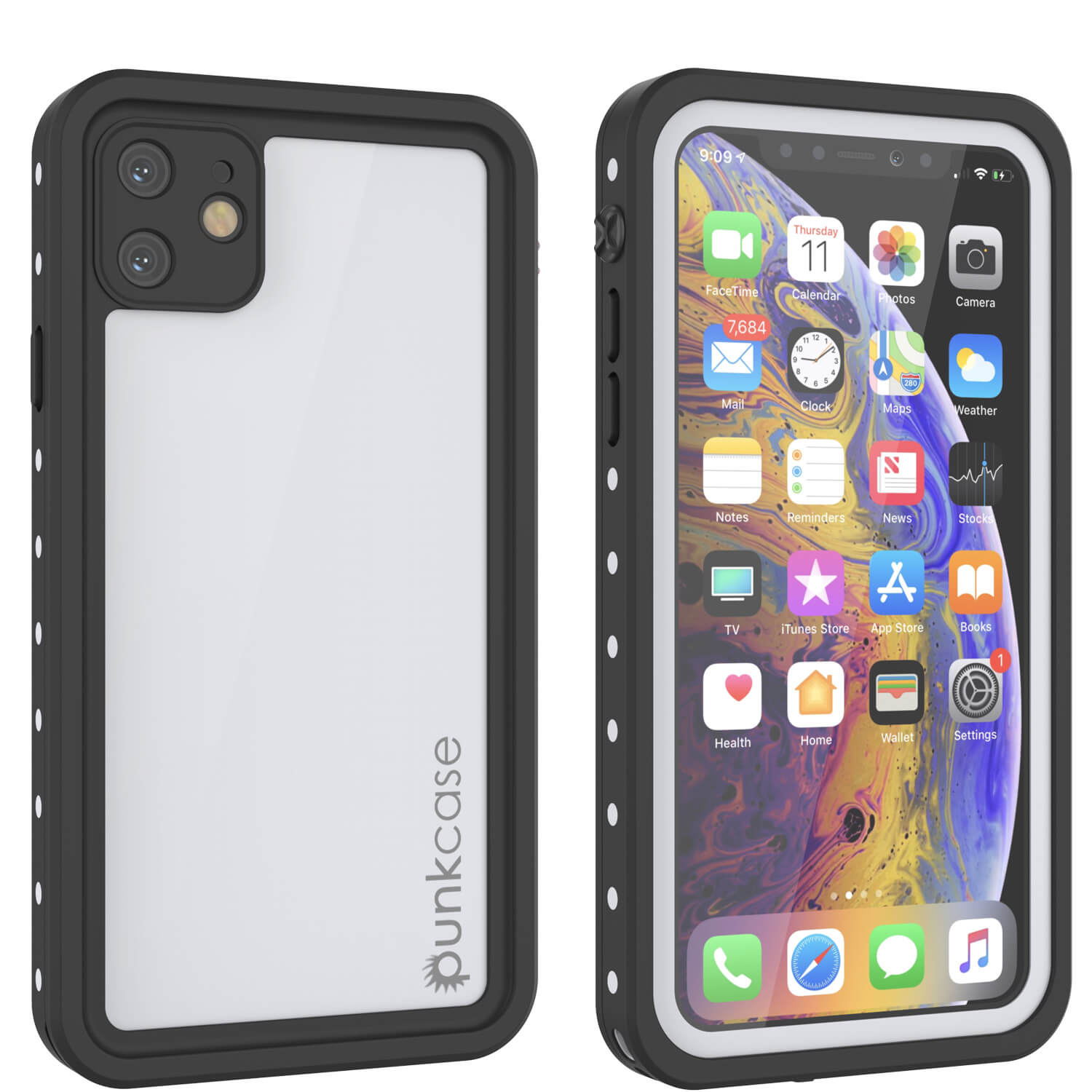 iPhone 11 Waterproof IP68 Case, Punkcase [Purple] [StudStar Series] [Slim Fit] [Dirtproof]