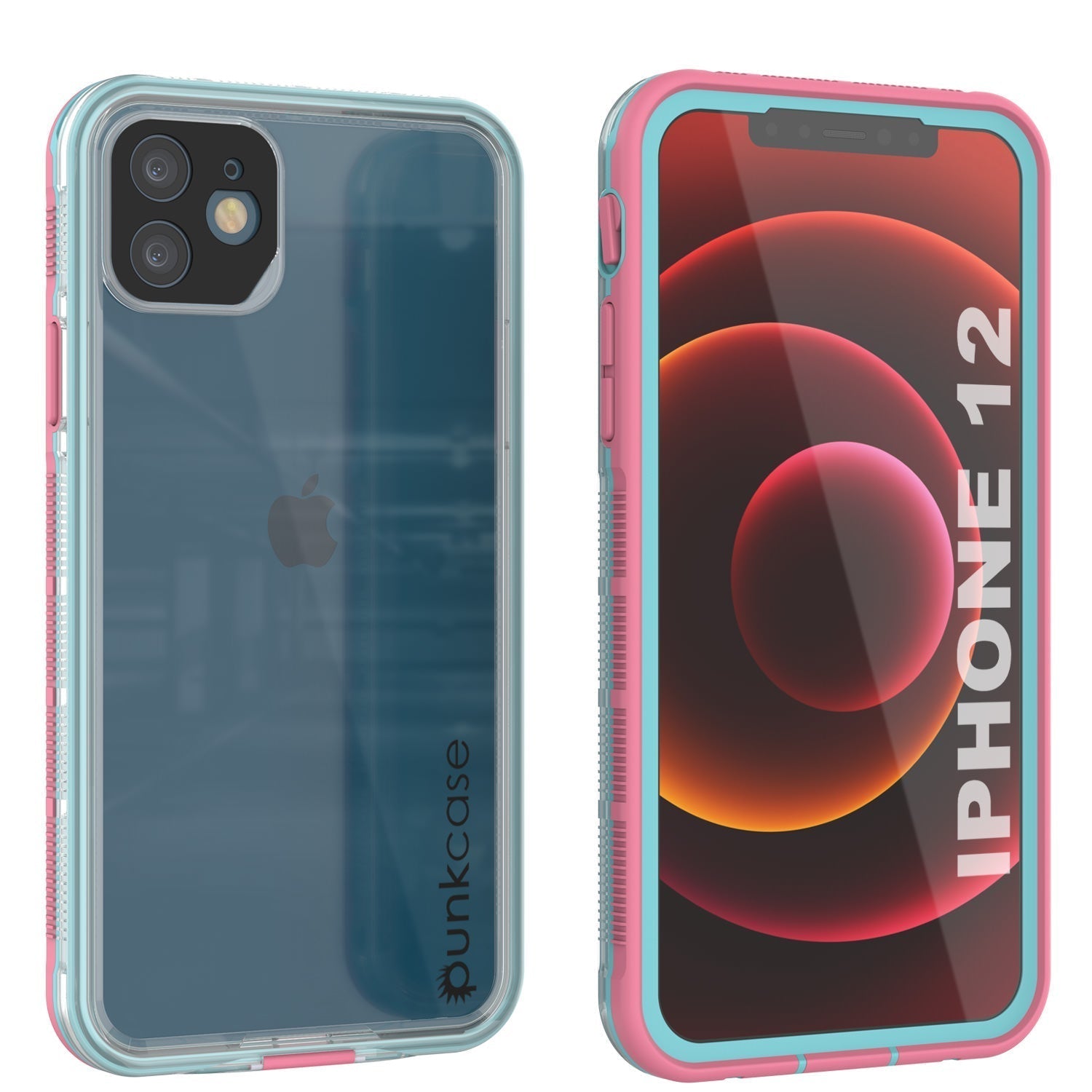 Punkcase iPhone 13 Waterproof Case [Aqua Series] Armor Cover [Clear Blue] [Clear Back]