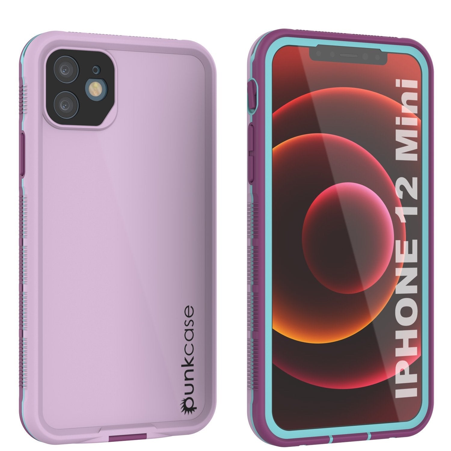 Punkcase iPhone 12 Mini Waterproof Case [Aqua Series] Armor Cover [Pink]