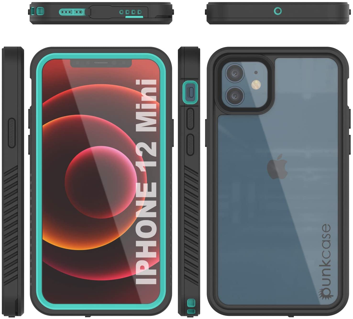 iPhone 12 Mini Waterproof Case, Punkcase [Extreme Series] Armor Cover W/ Built In Screen Protector [Light Green]
