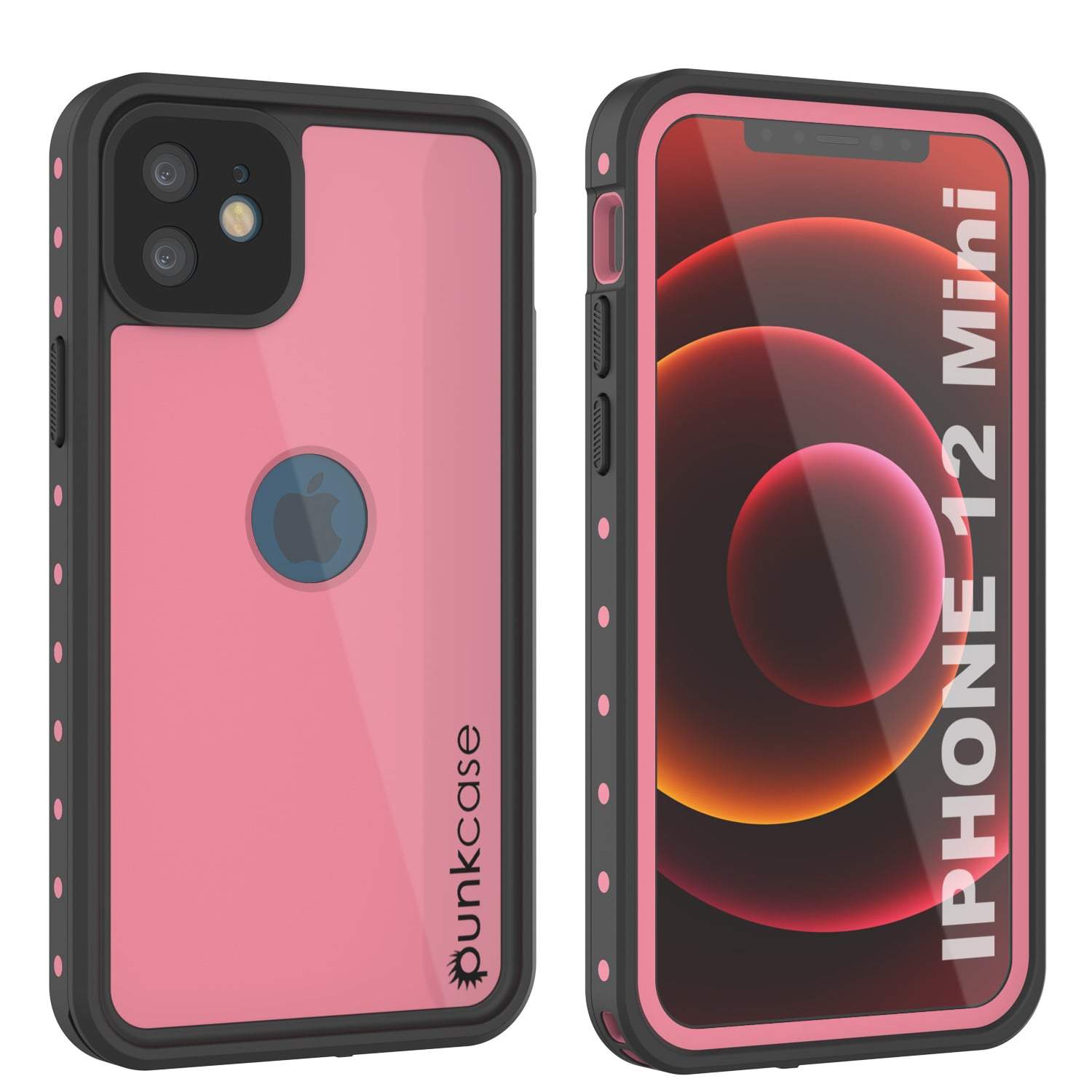 iPhone 12 Mini Waterproof IP68 Case, Punkcase [Red] [StudStar Series] [Slim Fit]
