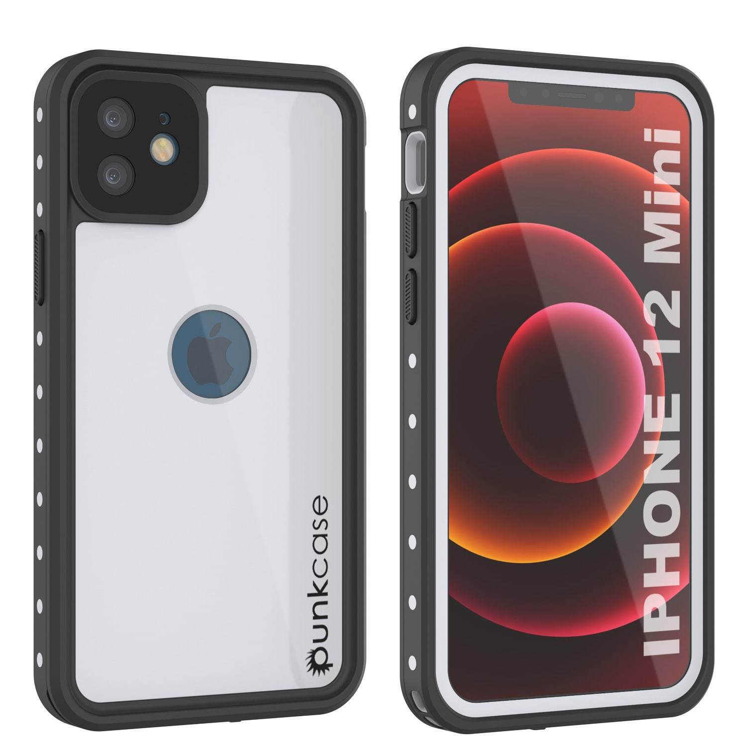 iPhone 12 Mini Waterproof IP68 Case, Punkcase [Black] [StudStar Series] [Slim Fit]