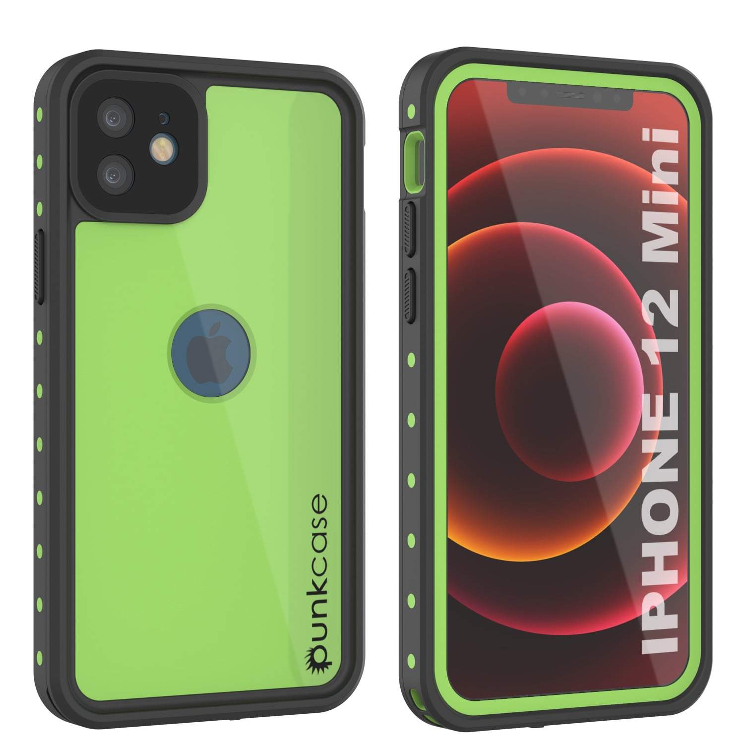 iPhone 12 Mini Waterproof IP68 Case, Punkcase [Red] [StudStar Series] [Slim Fit]
