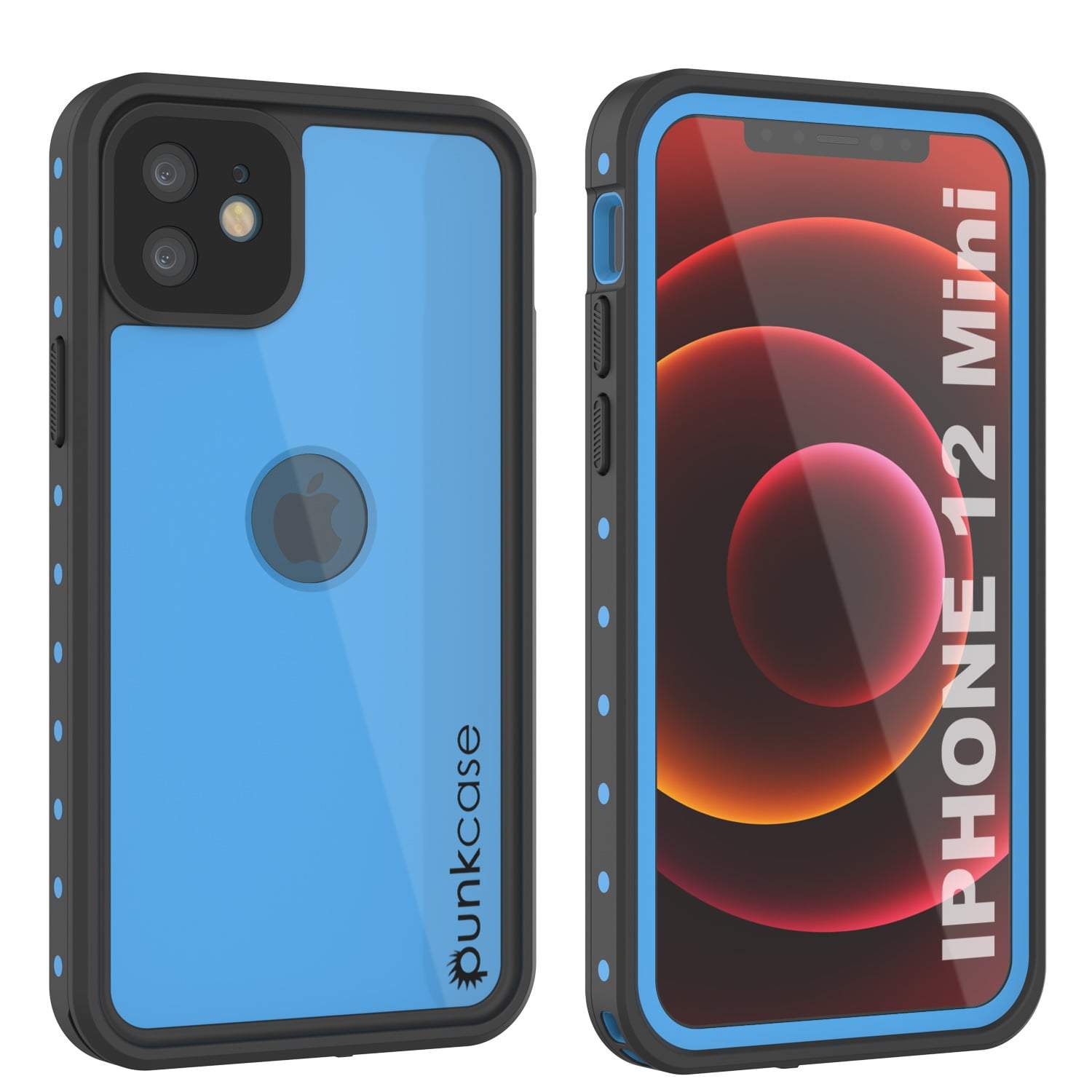 iPhone 12 Mini Waterproof IP68 Case, Punkcase [Black] [StudStar Series] [Slim Fit]