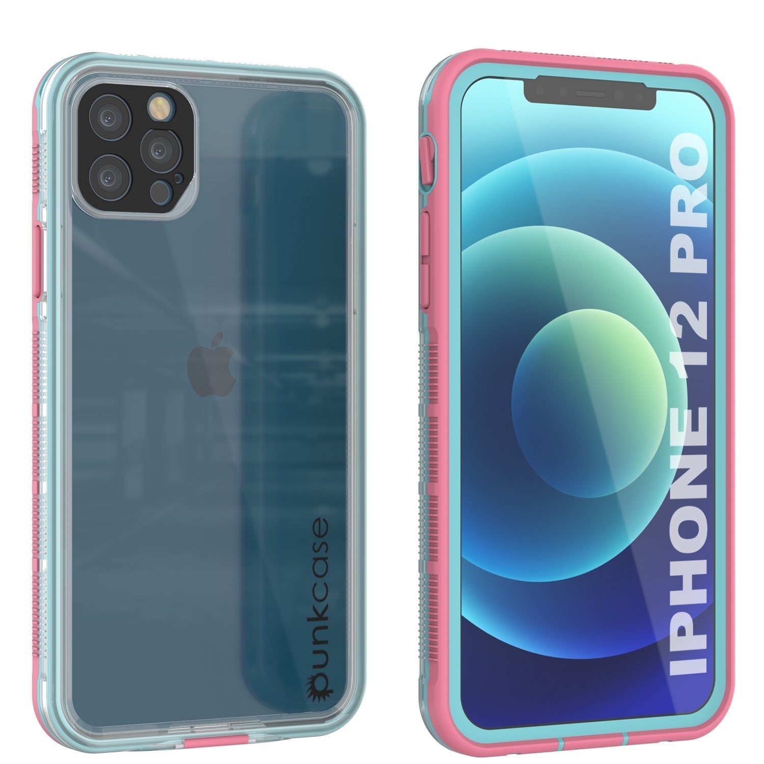 Punkcase iPhone 13 Pro Waterproof Case [Aqua Series] Armor Cover [Clear Blue] [Clear Back]