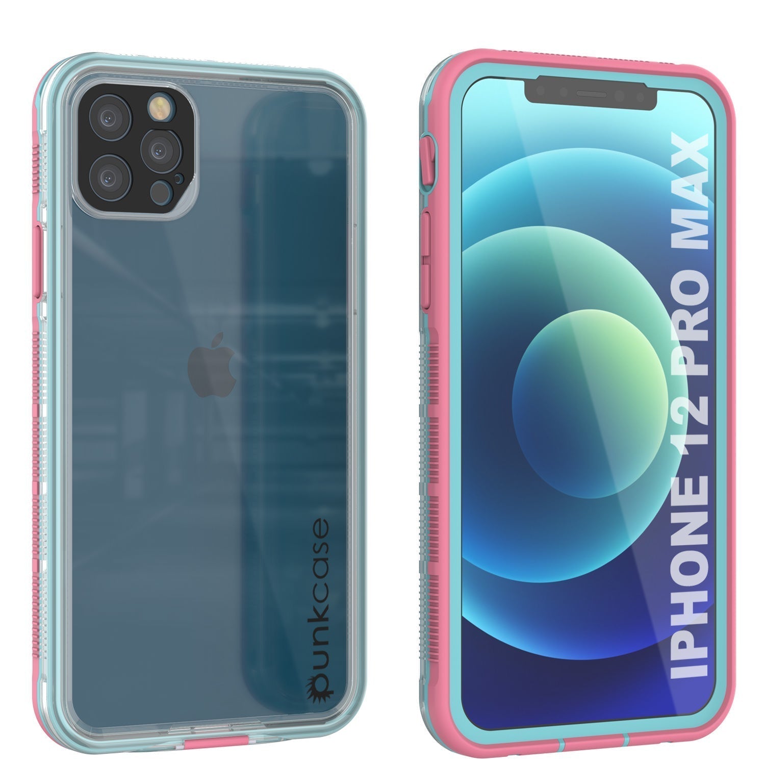 Punkcase iPhone 13 Pro Max Waterproof Case [Aqua Series] Armor Cover [Clear Black] [Clear Back]