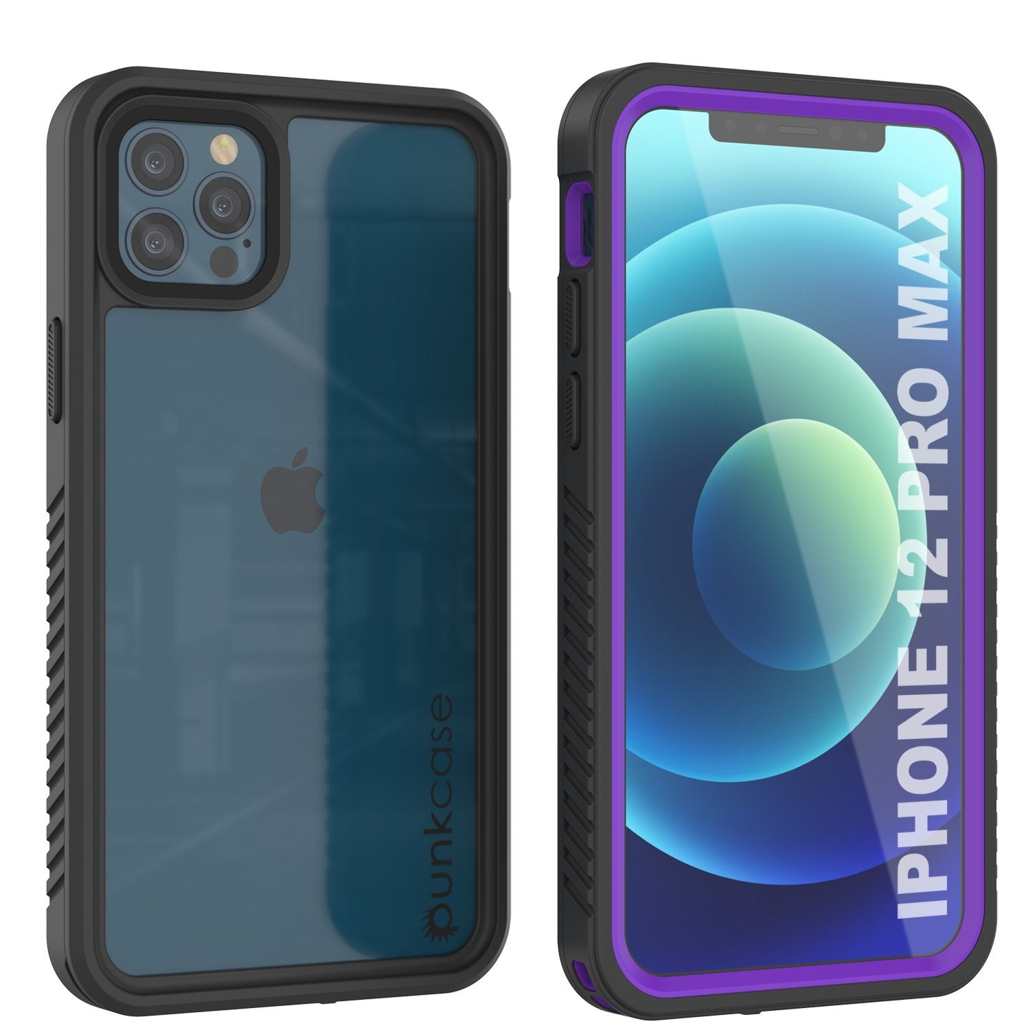 iPhone 12 Pro Max Waterproof Case, Punkcase [Extreme Series] Armor Cover W/ Built In Screen Protector [Black]