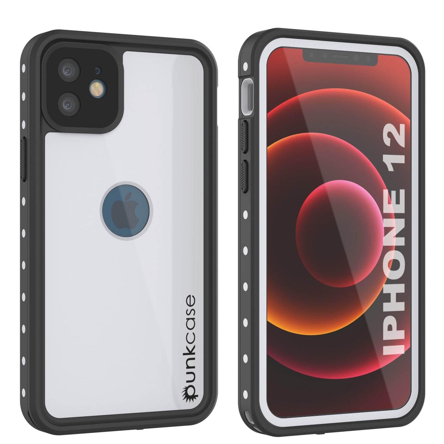 iPhone 12 Waterproof IP68 Case, Punkcase [Clear] [StudStar Series] [Slim Fit] [Dirtproof]