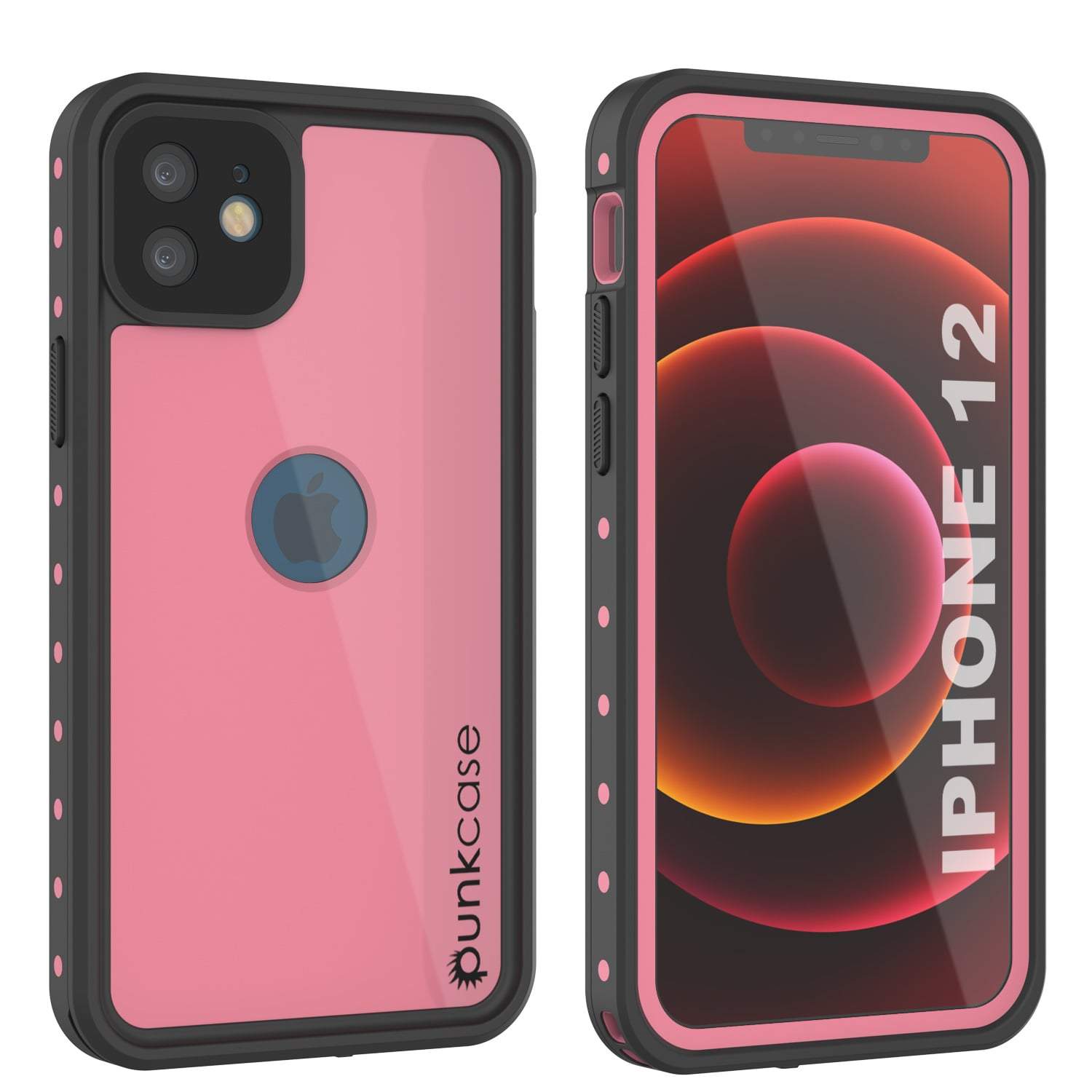 iPhone 12 Waterproof IP68 Case, Punkcase [Red] [StudStar Series] [Slim Fit]