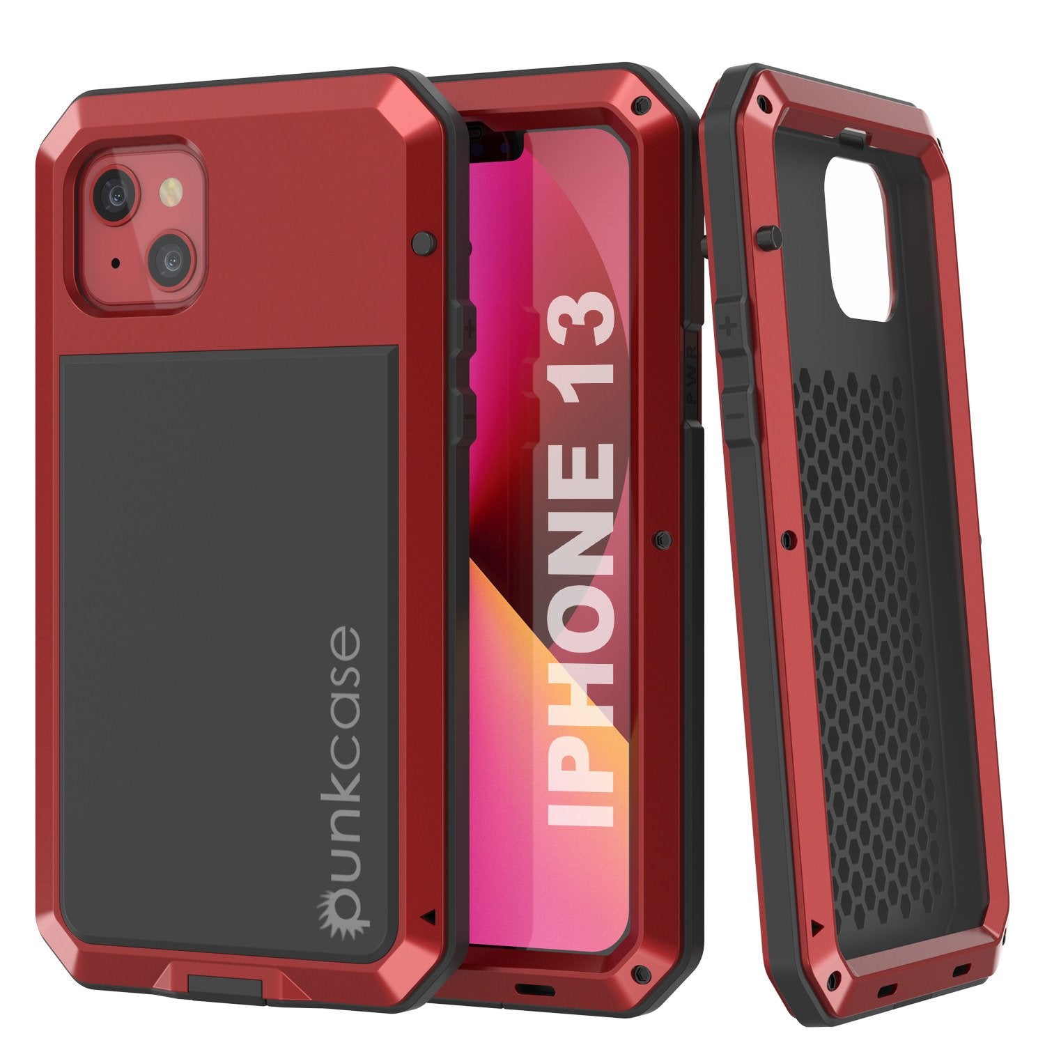 iPhone 13 Metal Case, Heavy Duty Military Grade Armor Cover [shock proof] Full Body Hard [Silver]