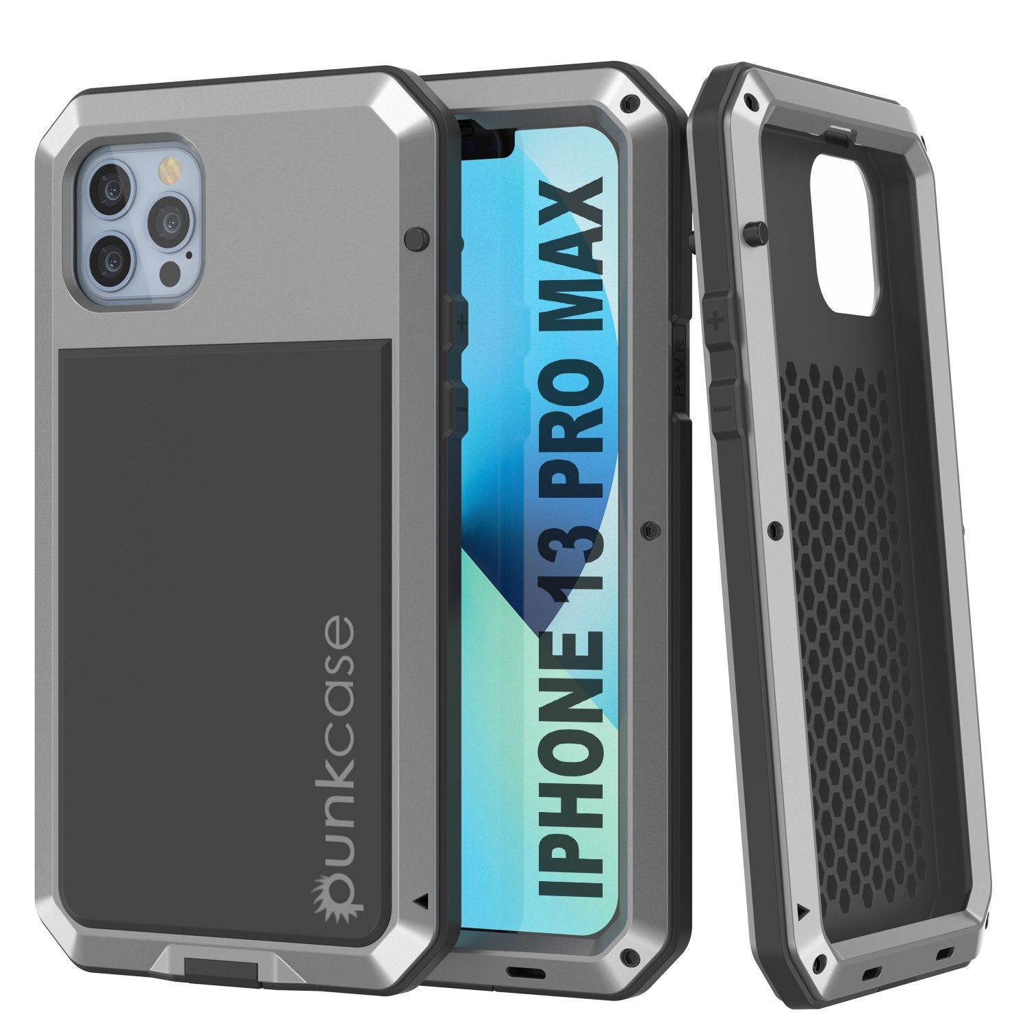 iPhone 13 Pro Max Metal Case, Heavy Duty Military Grade Armor Cover [shock proof] Full Body Hard [Red]