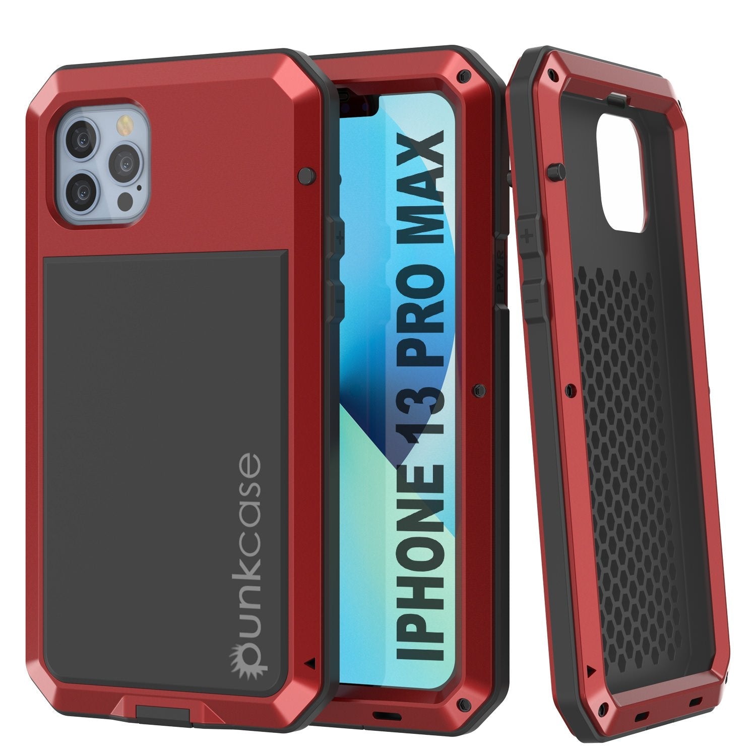 iPhone 13 Pro Max Metal Case, Heavy Duty Military Grade Armor Cover [shock proof] Full Body Hard [Silver]