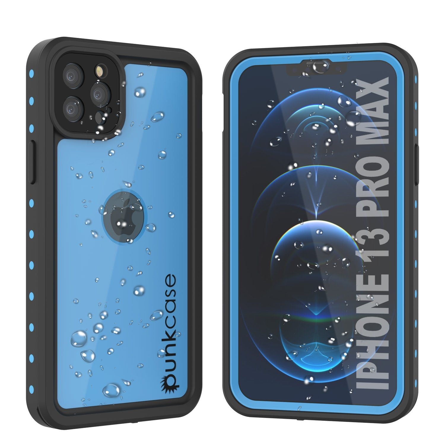 iPhone 13 Pro Max Waterproof IP68 Case, Punkcase [Teal] [StudStar Series] [Slim Fit]